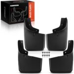 A-Premium Set of 4PCS Mud Flaps Splash Guards Mudguards Mudflaps with Hardware Kits Accessory Compatible with Ford F-150 2004-2014 Pickup, (with Fender Flares), Black Color, Front LH RH and Rear LH RH