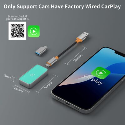 Wireless CarPlay Adapter,Covert Factory Wired to Wireless Car Play Adapter for iPhone 6+ (iOS only) Easy Setup Plug&Play,Multiple Controls,Support USB&USB-C - Image 7