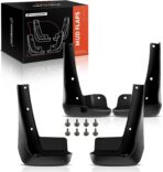 A-Premium Set of 4PCS Mud Flaps Splash Guards Mudguards Mudflaps with Hardware Kits Accessory Compatible with Honda Civic 2022 2023, Sedan, Black Color, Front and Rear (Driver & Passenger Sides)