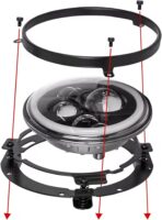 7" LED Headlight Ring Mounting Bracket - Round Adapter Bracket Motor - Fits for Harley Street Glide Road King Electra Glide Motorcycle Head Light Mount (Black, 7") - Image 8