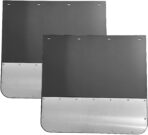 Pair Universal Mud Flaps w/Stainless Steel Plates for Semi-Truck Trailer Truck, 24x24 Splash Guard with Heavy Duty Mud Flap Weights Bottom Chrome for Peterbilt Kenworth Volvo (24in x 24in) - Image 8