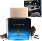 Car Air Freshener 50ML (1.7 FL OZ) Car Air Fresheners Diffuser, Amber Vanilla Fragrance Oil Car Air Freshner, 180+ days Long Lasting Car Perfume, Wooden Cup Design, Made in USA