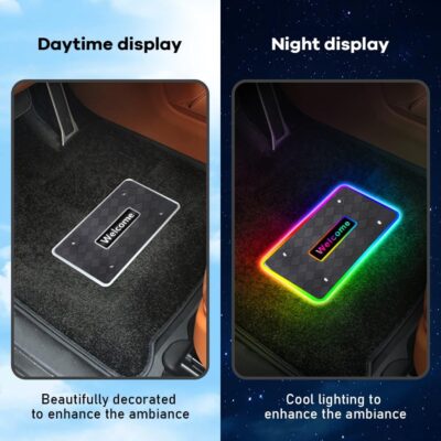Car LED Lights for Floor Mats, Interior Car LED Strip Lights with App Control, Luminous Ambient Neon Lighting Kits, Universal Automotive Floor Mats (Rhombic - USB, 4) - Image 5