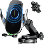 Wireless Car Charger,Mosurr 15W Auto Clamping Phone Holders for Your car fit for iPhone 16 15 14 Mini Pro Max, Samsung Galaxy S25 Ultra S24 S23+, etc, Fathers Day for Gifts (Sliver)