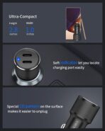 Dual 45W USB C Car Charger, 90W Max Super Fast Charging, All Metal 12V Cigarette Lighter Adapter for iPhone 17 Pro Max/16/15/iPad, Samsung Galaxy S26/S25, Google Phones with 2 Type C Cable 3.3ft Black - Image 6