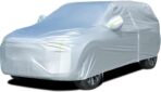 Tecoom Light Shell Breathable Material Classic Zipper Design Waterproof UV-Proof Windproof Car Cover for All Weather Outdoor Fit 170-190 inches SUV Fit for Tesla Model Y Toyota RAV4 Nissan Rogue etc