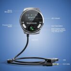 Bluetooth Aux Adapter for Car, Aux Bluetooth Receiver with USB Car Charger, Support Music/Hands-Free Calling/Home Stereo, Enhanced Mic/LED Display - Image 5
