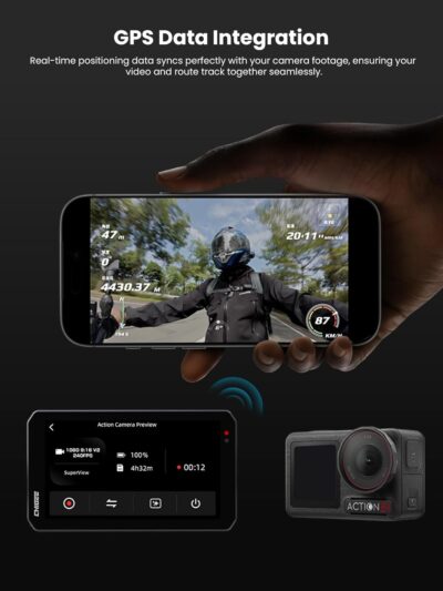 CHIGEE AIO-5 EVO Motorcycle Smart Riding System, Wireless CarPlay & Android Auto, Dual 1080P Front & Rear Dash Cam, Blind Spot Detection (BSD), 5" Waterproof Display, Parking Mode - Image 4