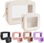 Travel Clear Makeup Bag Set, TSA Approved Cosmetic Bag Case with Zipper Portable Makeup Pouch Toiletry Bag Traveling Cosmetic Organizer Storage Bag Car Organizer Car Essentials - Image 8