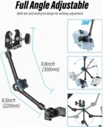 Rearview Mirror Phone Holder for Car - [Metal Arm Clip] Cell Phone Holders for Your Car Mount Automobile Hands Free Cradle Rear View Mirror for iPhone Air 17 16 15 14 13 Pro Max, Galaxy, 4-7" Phones - Image 4