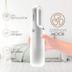 STARUMENT Portable Hand Vacuum Cleaner Handheld Cordless Cleaner for Dust Pet Hair Dirt, Home, Car Interior, Lightweight, Easy to Use, Compact Design Battery Rechargeable with USB-C Cable White - Image 4