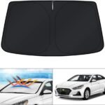 KUST Windshield Sun Shade for 2015 2016 2017 2018 2019 Hyundai Sonata Sedan Custom Fit Sunshades Car Accessories Foldable Sun Visor Sun Protector Blocks UV Rays
