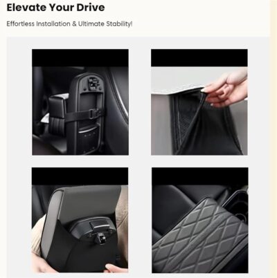 Memory Foam Car Armrest Cushion 2025 New Car Center Console Cushion Pad Car Truck Armrest Cover Auto Center Console Lid Center Armrest Cover Car Console Armrest Organizer Storage (Black and Red) - Image 6