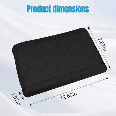 Hovom Car Center Console Armrest Pillow, 12.6"×7.87"×1.97" Leather Arm Rest Cover for Cars, Soft Comfortable Auto Armrest Cushion Pad, Vehicle Middle Console Cover, Car Accessories (Black) - Image 2