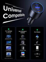 UGREEN 130W USB C Car Charger, PD 100W +PD 30W Type C Car Charger Adapter Compatible with iPhone 17/17 Air/17 Pro/17 Pro Max/16/15/14/13/12 Series, Galaxy S24 S23 Ultra, iPad, MacBook, and More - Image 6