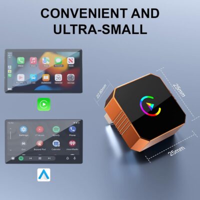Denash 2 in 1 Wireless CarPlay and Android Auto Adapter, Fast Auto-Connect Plug & Play CarPlay Dongle, No Delay Car Play Adapter with USB/USB-C Port for iPhone & Android (Color Pattern) - Image 7
