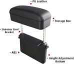 SKTU Auto Car Armrest Extender Support Elbow & Forearm Arm Wrist Rest Support Adjustable Height Comfort Pad Universal Fit for Most Car Models Center Console (Black with Organizer) - Image 3