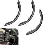 3PCS Steering Wheel Cover, Carbon Fiber Anti-Skid Steering Wheel protection, Car Steering Wheel Cover for Men/Women, Segmented & Wavy Design, Universal Car Interior Accessories (Black)