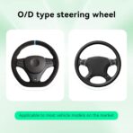 15 Inch Car Leather Steering Wheel Cover, Automotive Accessories Elastic Breathable Anti-Slip Soft Wheel Protector Fits Men and Women, Suitable for SUVs, Trucks, Vehicles and RVs (Black-1) - Image 5