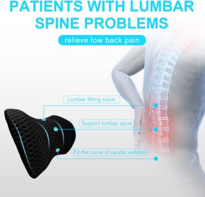Lumbar Support Pillow for Office Chair, Memory Foam Lumbar Pillow for Lower Back Pain Relief (Black) - Image 5