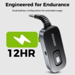 ESSAGER Bluetooth Car Adapter,Noise Cancelling 3.5mm AUX Bluetooth Receiver for Car,Wireless Audio Receiver Transmitter for Home Stereo/Wired Headphones Airplane,Gray - Image 3