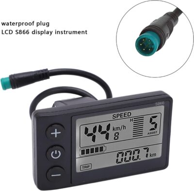 Electric Bike LCD Display, Electric Bike LCD Display Meter,S866 Electric Bike LCD Display,Electric Bike LCD Display Panel,Waterproof Plug LCD Display,24V 36V 48V LCD Display - Image 7
