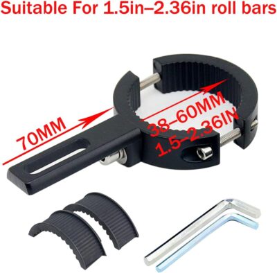 Motorcycle Spotlight Mount Brackets, Motorbike Tube Clamp Turn Signal Mounting Clamp Fog Light Holder for 1.5"-2.36" ATV UTV Roll Bar (2 Pcs) - Image 5