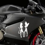 2pcs Vinyl Car Sticker - Devil Angel Girl, 7inches, Motorbike Trucks Car Styling Decorative Decal, Durable, Weather-Resistant, Easy to Apply and Remove #2BZ450 (White) - Image 3