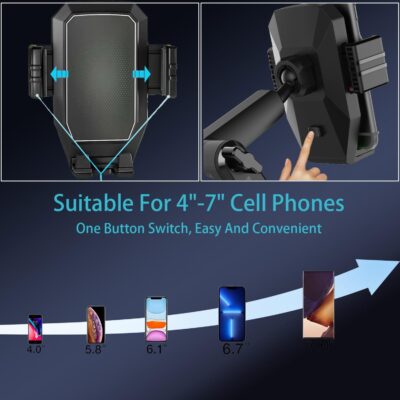 Topsolar Phone Mount for Truck Phone Holder for Truck - Heavy Duty Super Suction Cup, Mobile Device Holder Dashboard Window 16.9 inch Long Arm & Stable, iPhone & Samsung Compatible, Semi Trucker - Image 4