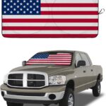 American Flag Car Windshield Sun Shade, Foldable Car Front Window Sunshade for Car SUV Truck, Auto Interior Sun Protection Cover, Blocks UV Rays & Keeps Your Vehicle Cool (USA Original Flag, X-Large)