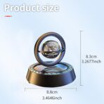 Kwak’s Solar-Powered Rotating Car Decoration – Auto-Spinning Crystal Ball with Subtle Scent, Refillable Air Freshener Pad for Dashboard (Black-1) - Image 2