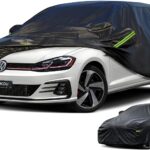 KouKou Car Cover Waterproof All Weather, 7 Layers Outdoor Car Covers for Automobiles with Zipper, Universal Fit Hatchback Subaru Impreza,Mazda 3,VW Golf, BMW X2, ect. (Length to163-178 inch)