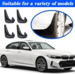 4PCS Car Mud Flaps, Mud Guard, Fender Guard, Splash Guard, Front & Rear Side Mud Guard, Wheel & Tire Splash Guards, Fender Against Sewage, Mud, Dust, Snow, No Drilling Mudguards Universal for Most Car - Image 3