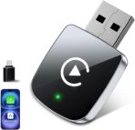 Mini Wireless CarPlay Adapter for iPhone,2 in 1 for Apple Carplay and Android Auto Adapter,Convert Wired to Wireless, Plug & Play, USB to USB-C/Type-C, Stable Control & No Delay, Black