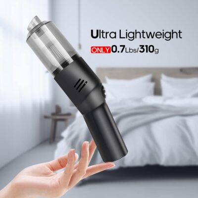 Portable Mini Car Vacuum Cleaner, High Power Cordless(400g) Handheld Rechargeable Vacuum Cleaner for Desk V06 - Image 3