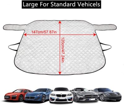 Car Windshield Cover Sun Shade,All Weather Windshield Sunshade Cover Fits Most Cars SUV - Image 6