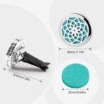 ttstar Car Diffuser Vent Clip - 30mm Aromatherapy Essential Oil Car Diffuser Vent Clips with 36 Refill Pads (3 Lotus Vent Clips, Metal) - Image 7