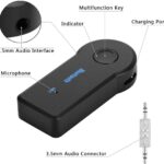Bluetooth Receiver 5.0 Wireless Audio Receiver, 3.5mm Jack AUX car Audio/Wired Headset/Home Stereo System Compatible, can be Connected to Smartphone/Tablet Bluetooth, Hands-Free Compatible Microphone