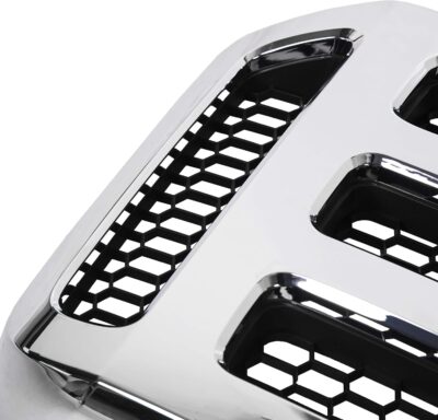 HECASA Front Grille Compatible with 2005-2007 Ford F250 F350 F450 F550 SuperDuty FO1200456 5C3Z8200BAA Upper Bumper Hood Grill W/Gray Honey Comb Chrome - Image 8