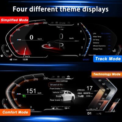 12.3 inch Digital Speedometer Replacement with HUD for 2011 2012 2013 2014 2015 2016 2017 BMW 5 Series F10 F11 F18 LCD car Dashboard Digital Gauge Instrument Cluster Digital Panel - Image 3