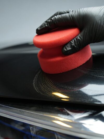 SPTA Tire Shine Applicator, 6Pcs Foam Applicator Pads, Round Shape Side Pressing Hand Polishing Sponge Pads Kit Tire Shine Applicator Pad Tire Dressing Applicator Pad for Applying Tire Shine - Image 8