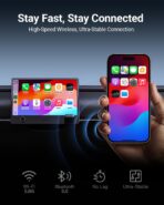 2-in-1 Mini Wireless CarPlay Adapter for iOS Android Auto Plug and Play Low Latency Portable Carplay Adapter Converts Wired to Wireless CarPlay for iOS10+/Android 11+, Gray - Image 5