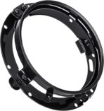 7" LED Headlight Ring Mounting Bracket - Round Adapter Bracket Motor - Fits for Harley Street Glide Road King Electra Glide Motorcycle Head Light Mount (Black, 7")