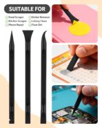 12 PCS Carbon Fiber Plastic Scrapers Tool, Non-Scratch Scraper Tool for Tight Spaces, Multi-Purpose Label Scraper Pen-Shaped, for Car Cleaning Supplies, Kitchen, Crevices, Stains (Black) - Image 7