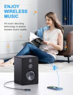 COMSOON Bluetooth AUX Adapter for Car, Noise Reduction Bluetooth Receiver for Music/Hands-Free Calls, Wireless Audio Receiver for Home Stereo/Speaker, 16H Battery Life/Dual Connect (Black+Gray) - Image 4