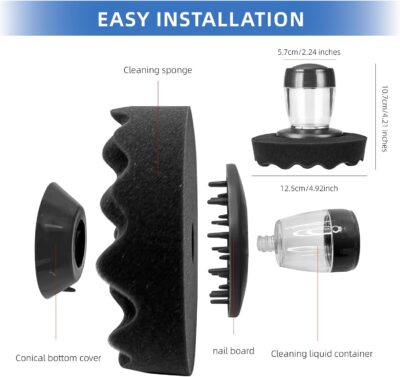 Tire Shine Applicator with 2 Detachable Foam Applicator Pads for Car Cleaning and Fine Polishing Reusable Tire Dressing Applicator for Car Truck SUV Motorcycle - Image 7