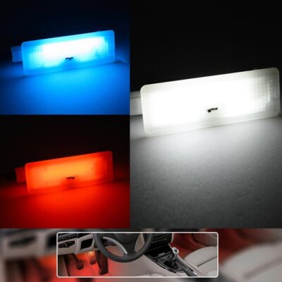 2PCS Led Courtesy Footwell Ambient Lights for B'MW 1 3 5 6 7 Series X1 X3 X5 X6 Z4 E82 E88 E90 E91 E92 F12 F13 E84 E83 F25 6500K White Red Blue Interior Atmosphere Lamp Under Dashboard Floor Light - Image 2