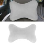 Car Headrest Pillow, Soft & Comfortable Memory Foam Car Neck Pillow for Driving Fatigue Relieve, Universal Cars Head Rest Pillows with Adjustable Strap, Car Interlor Accessorles (Gray)