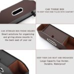 HOLDCY Car Back Seat Organizer with 2 Drink Cup Holder - Tissue Box and Storage Box Hook - Multi-functional Storage - Great for Kids and Travel (Black) - Image 7