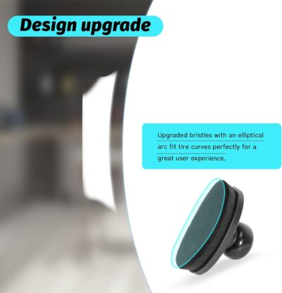 Yoseng Tire Shine Brush - Curved Brush Head & Large 3.8'' Tire Dressing Applicator with Storage Stand for Automotive Detailing, Car Enthusiasts, DIY Users (Vegan, Washable, Black) - Image 5